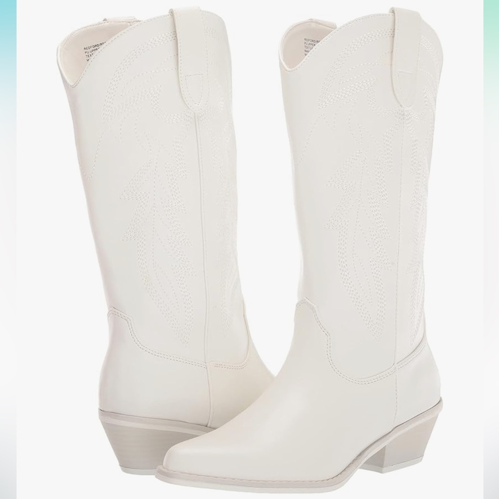Madden Girl Redford All White Cowboy Cowgirl Western Boots